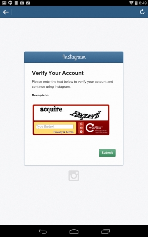 Капча в Instagram Капча в Instagram